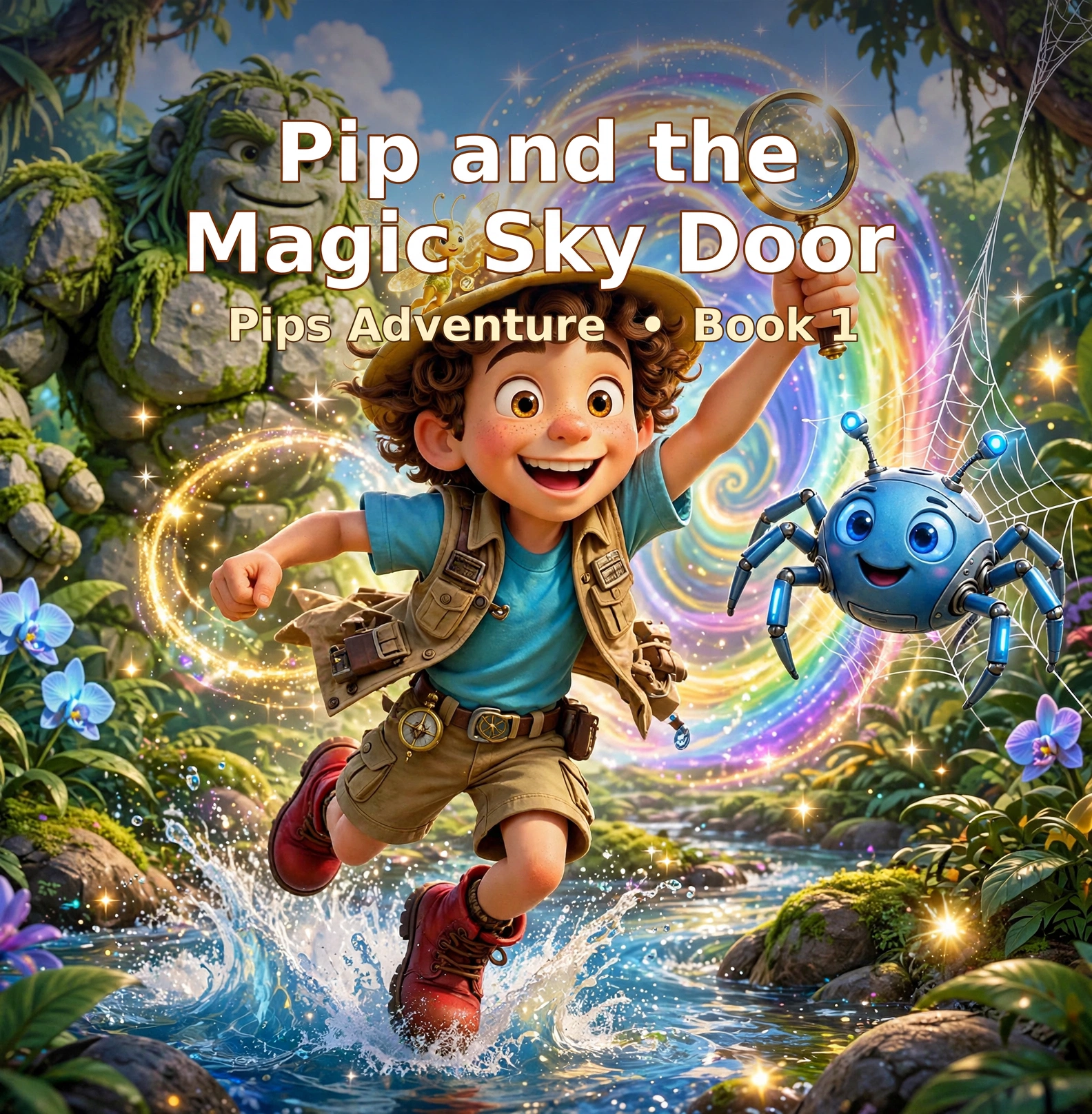 Cover of Pip and the Magic Sky Door, featuring Pip and friends in the colorful Wonder Whirl
