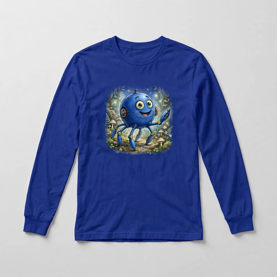 Royal blue solo Zip long-sleeve shirt