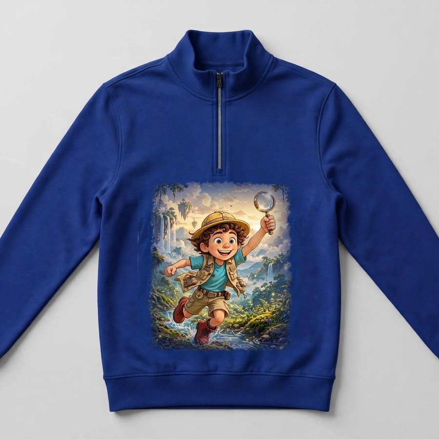 Royal blue solo Pip quarter-zip pullover