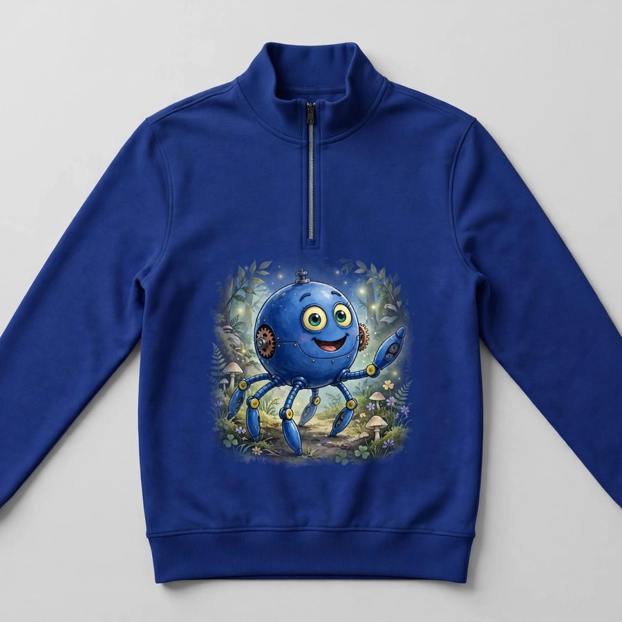 Royal blue solo Zip quarter-zip pullover