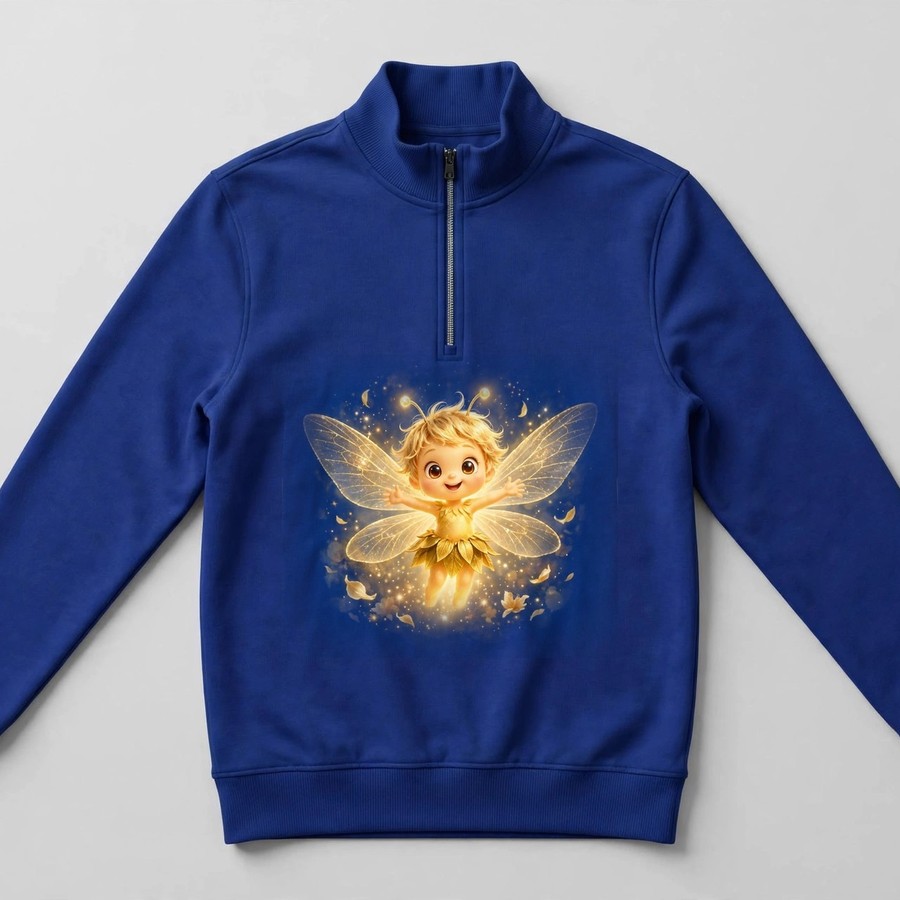 Royal blue solo Glimmer quarter-zip pullover